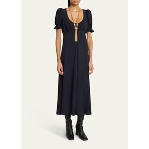 CHLOE Empire-Waist Puff-Sleeve Ankle Dress 38(US 6) $2550